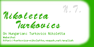 nikoletta turkovics business card